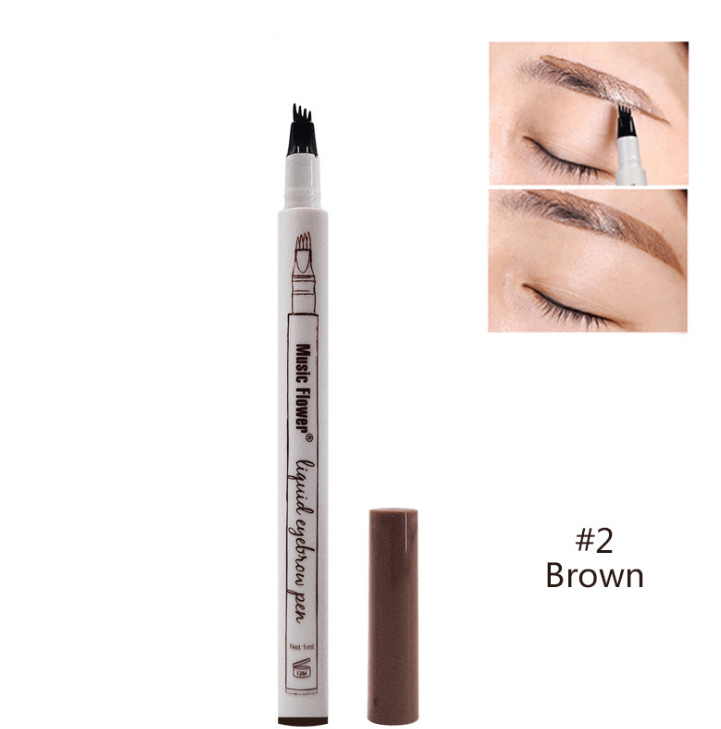 Waterproof Natural Eyebrow Pen Four-claw Eye Brow Tint Fork Tip Eyebrow Tattoo Pencil - Nioor