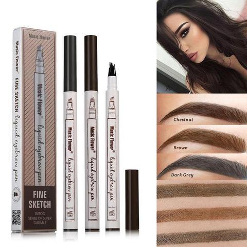 Waterproof Natural Eyebrow Pen Four-claw Eye Brow Tint Fork Tip Eyebrow Tattoo Pencil - Nioor