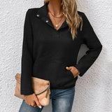 Wear Long Sleeve Solid Color Cross-border Stand Collar Sweater - Nioor