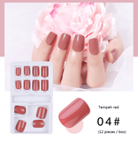 Wear nails pure color nail art fake nail patches - Nioor