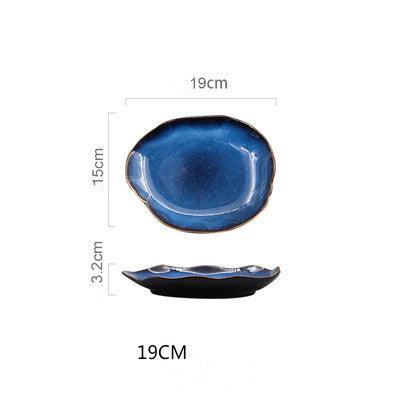 Western dishes household ceramic irregular flat plates - Nioor