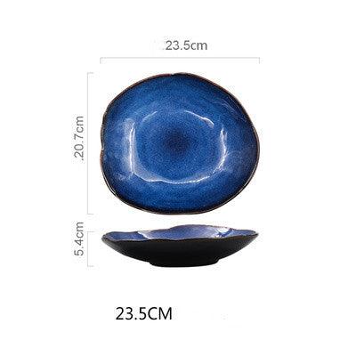 Western dishes household ceramic irregular flat plates - Nioor
