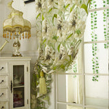 White Striped Yarn Translucent Curtain For Bedroom - Nioor