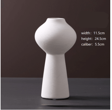 Wholesale Modern Minimalist White Ceramic Vase Ornaments European Creative Art Flower Arrangement Dried Flowers Artificial Flowers Home Decoration - Nioor