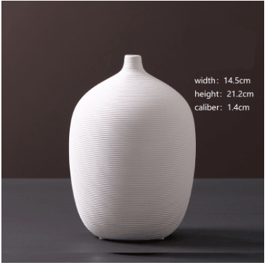 Wholesale Modern Minimalist White Ceramic Vase Ornaments European Creative Art Flower Arrangement Dried Flowers Artificial Flowers Home Decoration - Nioor