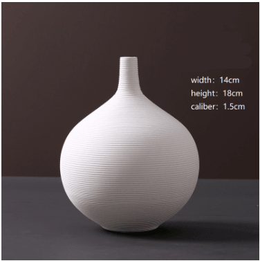 Wholesale Modern Minimalist White Ceramic Vase Ornaments European Creative Art Flower Arrangement Dried Flowers Artificial Flowers Home Decoration - Nioor