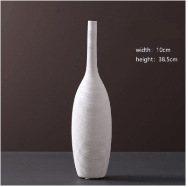 Wholesale Modern Minimalist White Ceramic Vase Ornaments European Creative Art Flower Arrangement Dried Flowers Artificial Flowers Home Decoration - Nioor