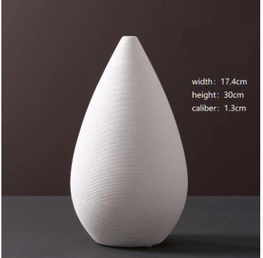 Wholesale Modern Minimalist White Ceramic Vase Ornaments European Creative Art Flower Arrangement Dried Flowers Artificial Flowers Home Decoration - Nioor