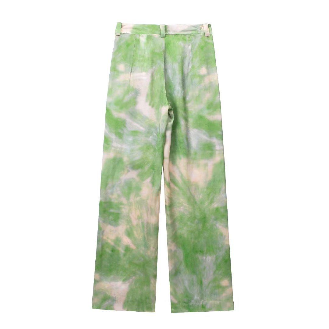 Wind Lapel Tie-dye Printed Shirt Casual Pants Suit - Nioor