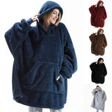 Winter Hoodie Sweatshirt With Big Pocket Women Hooded Tops Clothes - Nioor