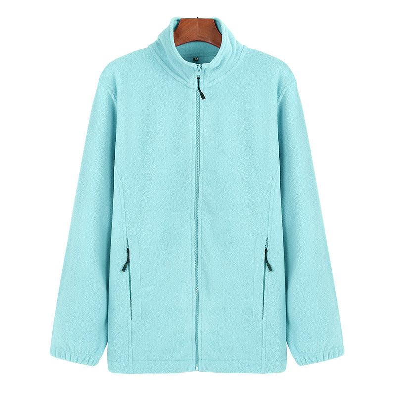 Winter Sports Zipper Polar Fleece Loose Sweater Coat - Nioor