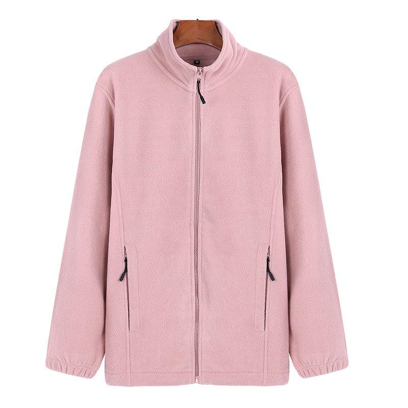 Winter Sports Zipper Polar Fleece Loose Sweater Coat - Nioor