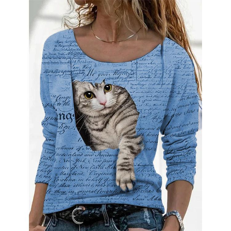 Women's Animal Pattern Long Sleeve T-shirt Women's Undercoat - Nioor