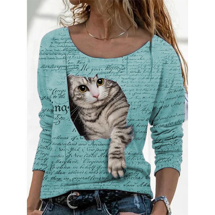 Women's Animal Pattern Long Sleeve T-shirt Women's Undercoat - Nioor