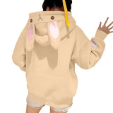 Women's Autumn And Winter Embroidered Cute Rabbit Ear Pocket Hoodie - Nioor