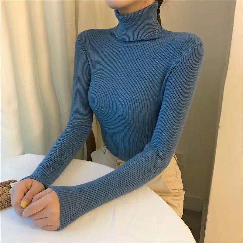 Women's Autumn Top Knitted Bottoming Shirt Turtleneck Sweater - Nioor