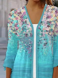 Women's Cardigan Printed T-shirt - Nioor