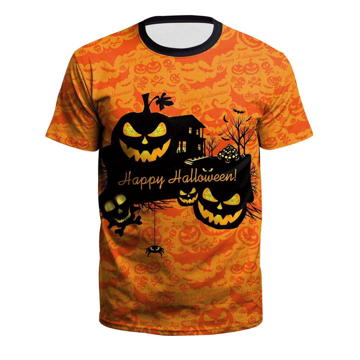 Women's Cartoon Pumpkin Casual Couple Digital Printed T-shirt - Nioor