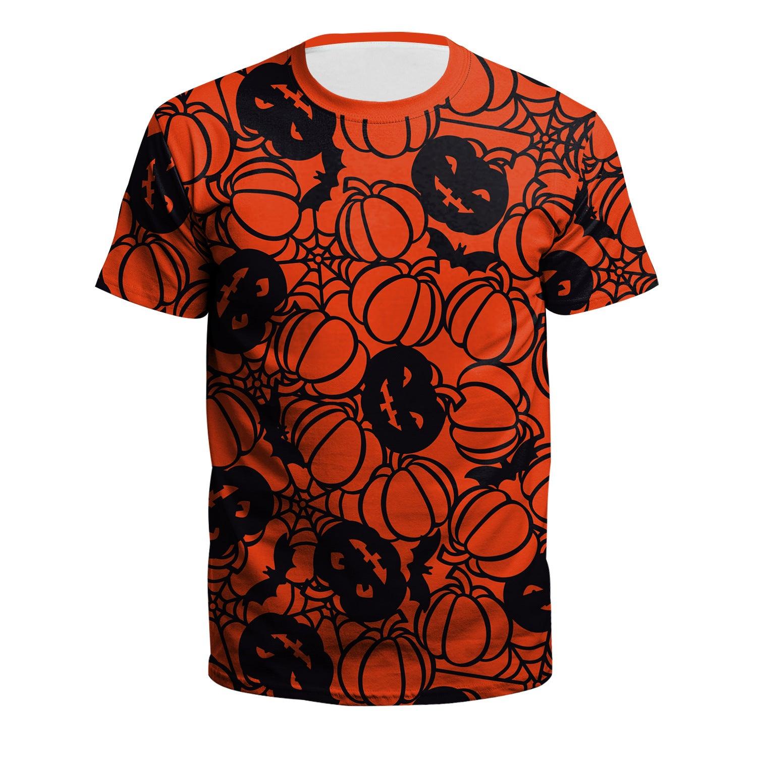 Women's Cartoon Pumpkin Casual Couple Digital Printed T-shirt - Nioor