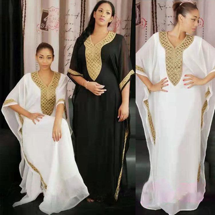 Women's Chiffon Robe National Style Plus Size Solid Color - Nioor