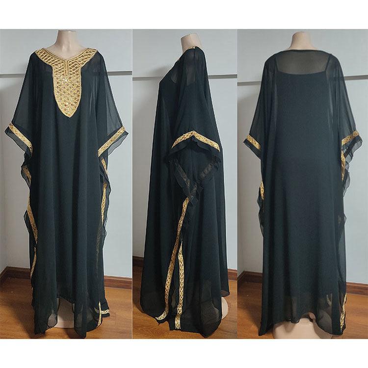 Women's Chiffon Robe National Style Plus Size Solid Color - Nioor