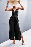 Women's Clothing New Hot Sale V-neck Strap Split Jumpsuit - Nioor