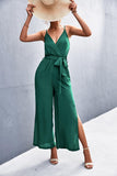 Women's Clothing New Hot Sale V-neck Strap Split Jumpsuit - Nioor