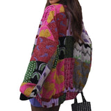 Women's Comfort And Casual Loose And Warm Geometric Printed Sweater Coat - Nioor