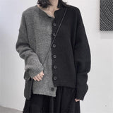 Women's Dark Style Color Matching Sweaters Coat - Nioor