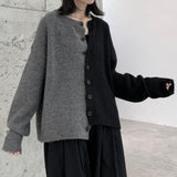 Women's Dark Style Color Matching Sweaters Coat - Nioor