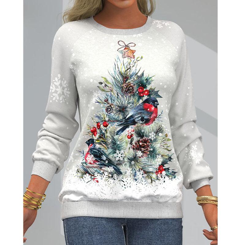 Women's Digital Printing Raglan Sleeve Sweater - Nioor