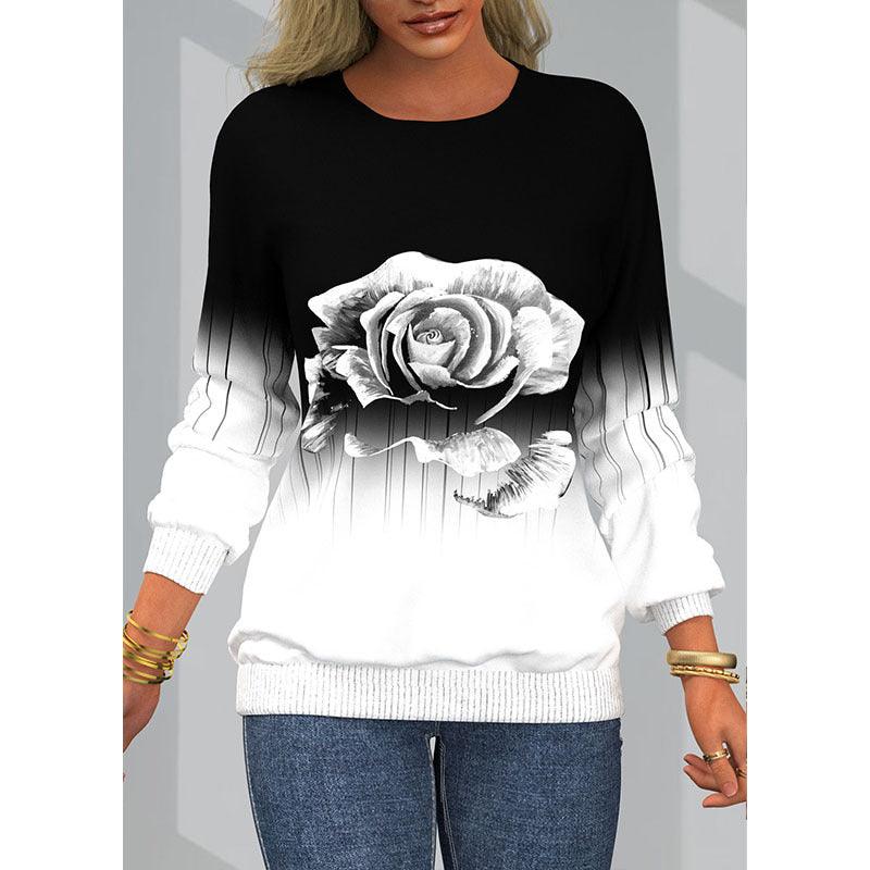 Women's Digital Printing Raglan Sleeve Sweater - Nioor