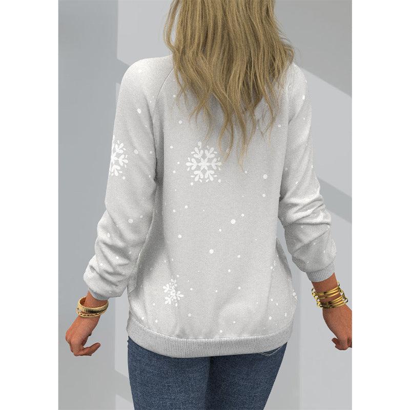 Women's Digital Printing Raglan Sleeve Sweater - Nioor