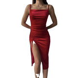 Women's Dress Suede Off-neck Slim Strap - Nioor