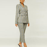 Women's Elegant Slim Plaid Business Suit - Nioor