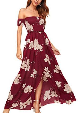 Women's Fashion Casual Bohemian Floral Print Dress - Nioor