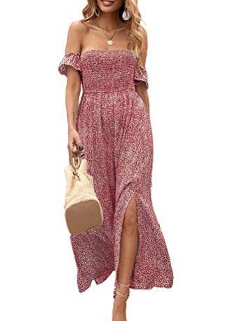 Women's Fashion Casual Bohemian Floral Print Dress - Nioor