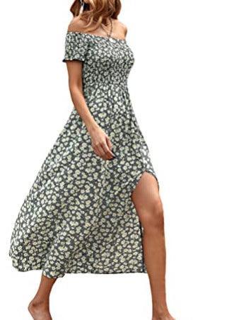 Women's Fashion Casual Bohemian Floral Print Dress - Nioor