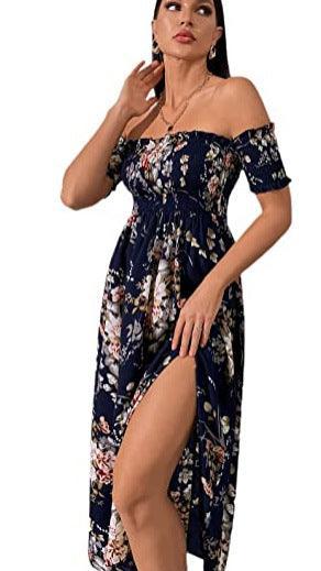 Women's Fashion Casual Bohemian Floral Print Dress - Nioor