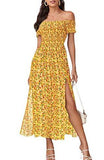 Women's Fashion Casual Bohemian Floral Print Dress - Nioor