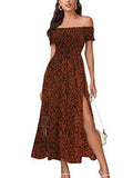 Women's Fashion Casual Bohemian Floral Print Dress - Nioor