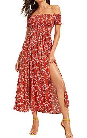 Women's Fashion Casual Bohemian Floral Print Dress - Nioor