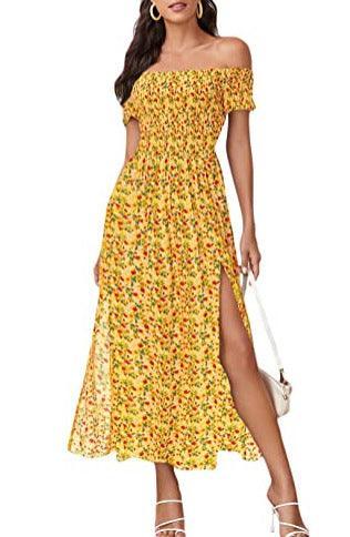 Women's Fashion Casual Bohemian Floral Print Dress - Nioor