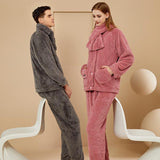 Women's Fashion Casual Coral Velvet Pajamas Suit - Nioor