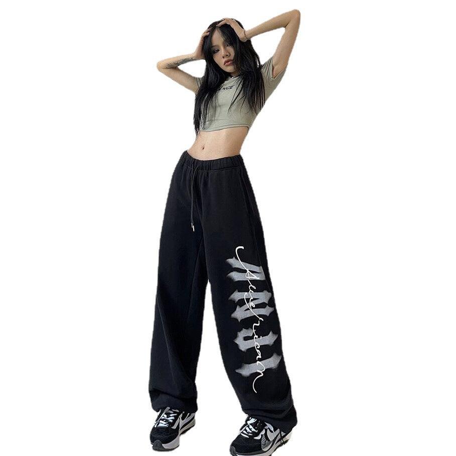 Women's Fashion Casual Sports Hip Hop Drawstring Sweatpants - Nioor