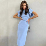 Women's Fashion Casual Temperament High Waist Sheath Dress - Nioor