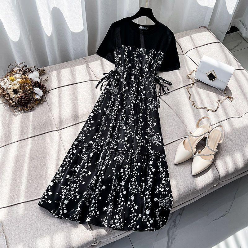 Women's Fashion Elegant Floral Chiffon Dress - Nioor