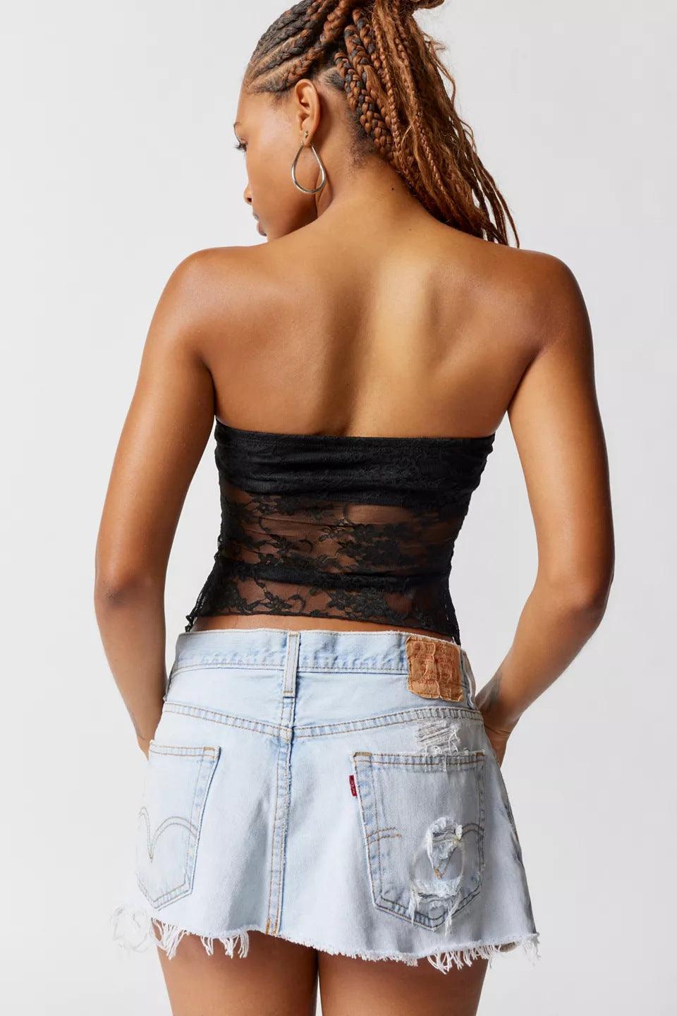 Women's Fashion Lace Tube Top - Nioor