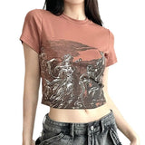 Women's Fashion Loose-fitting Cropped Short Top - Nioor