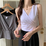 Women's Fashion Slim Fit Slimming V-neck Waist Trimming Short Vest - Nioor